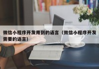 微信小程序开发用到的语言（微信小程序开发需要的语言）