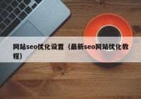 网站seo优化设置（最新seo网站优化教程）