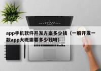 app手机软件开发方案多少钱（一般开发一款app大概需要多少钱呀）